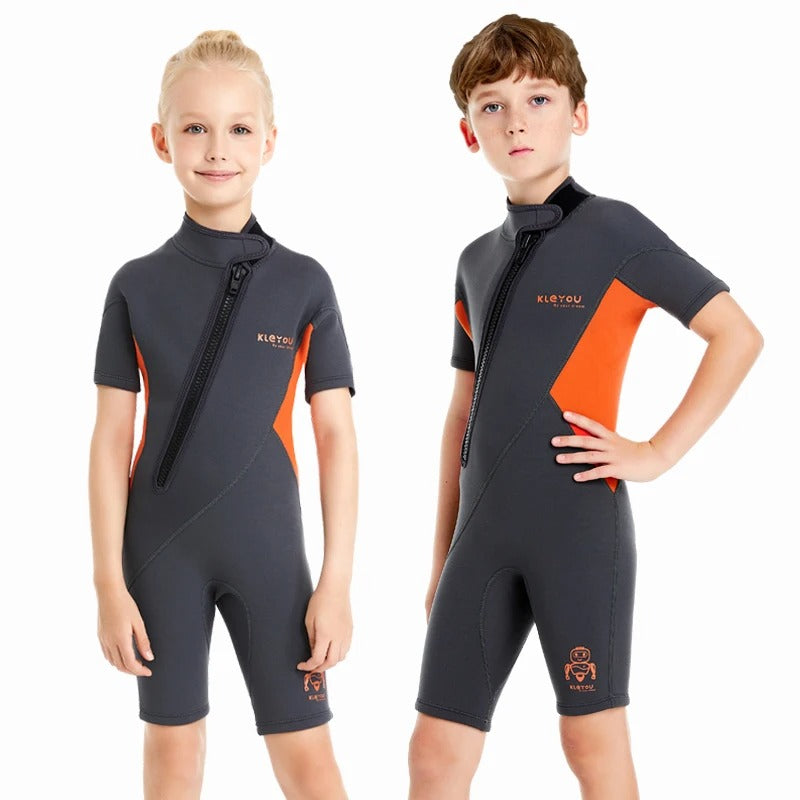 maillot-de-bain-shorty-2-mm-kleyou-enfants-zip-frontal