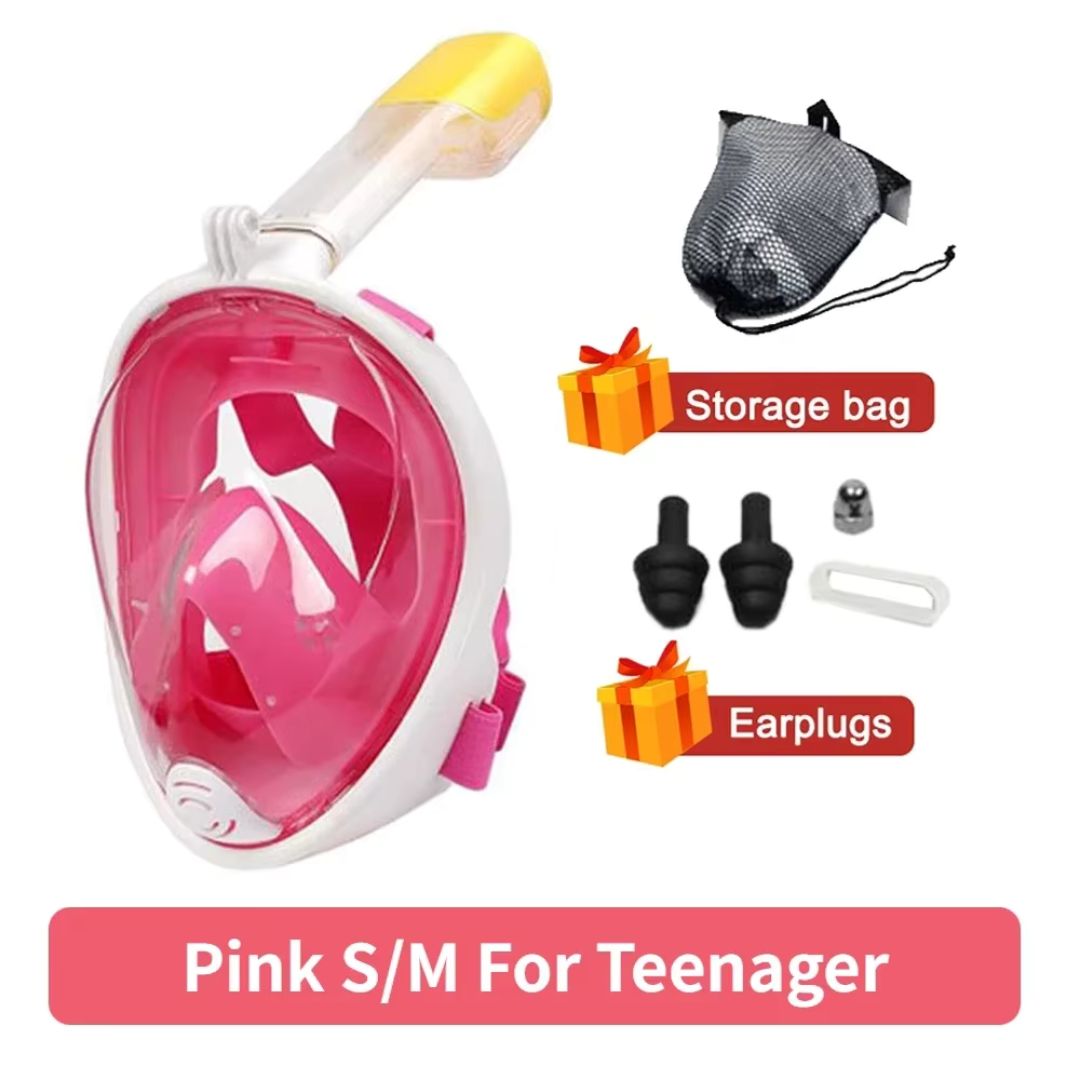 masque-de-plongee-integral-rose-ado