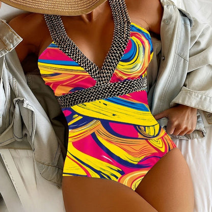 maillot-de-bain-femme-1-piece-imprime-patchwork-push